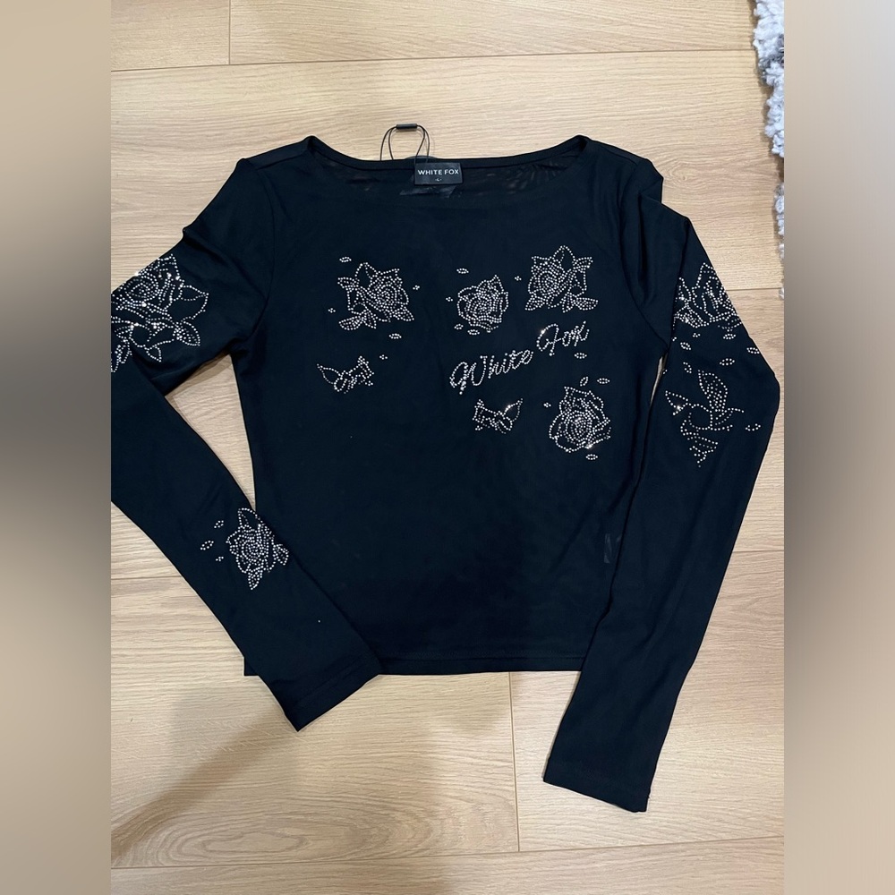 White Fox Boutique Long Sleeve Mesh Top